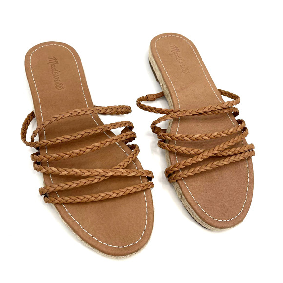 NWOB Madewell The Kathryn Espadrille Slide Sandal in Leather Size 10 Braided - Picture 7 of 16
